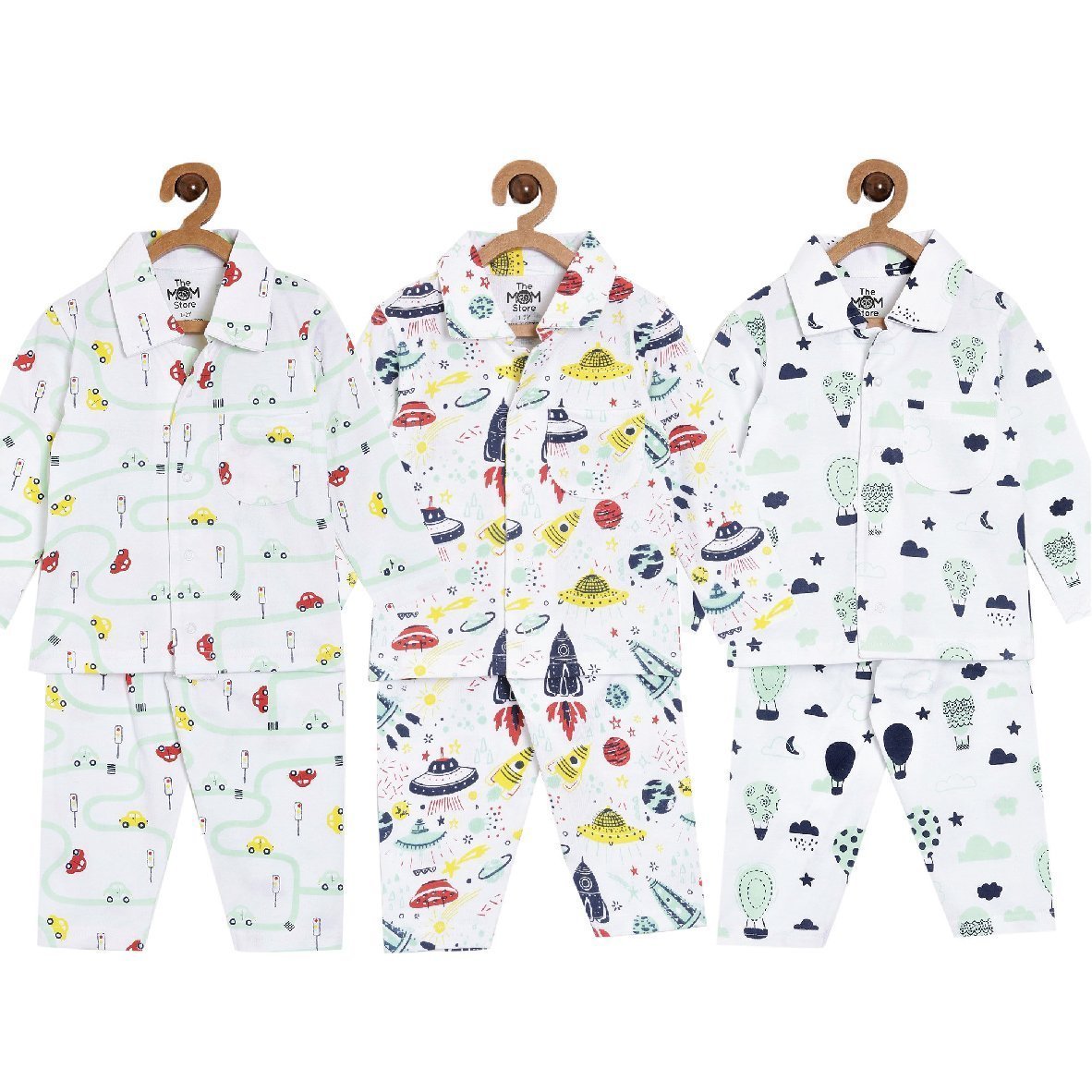 Combo of 3 Baby Pajama Sets - Option E - PYJ-3-CTUA-0-6