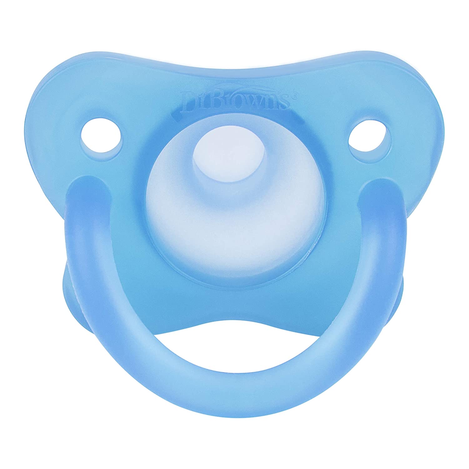 Dr. Browns Happy Pacifier Silicone Two-Piece Soother - Blue - DBPS12008-INTL