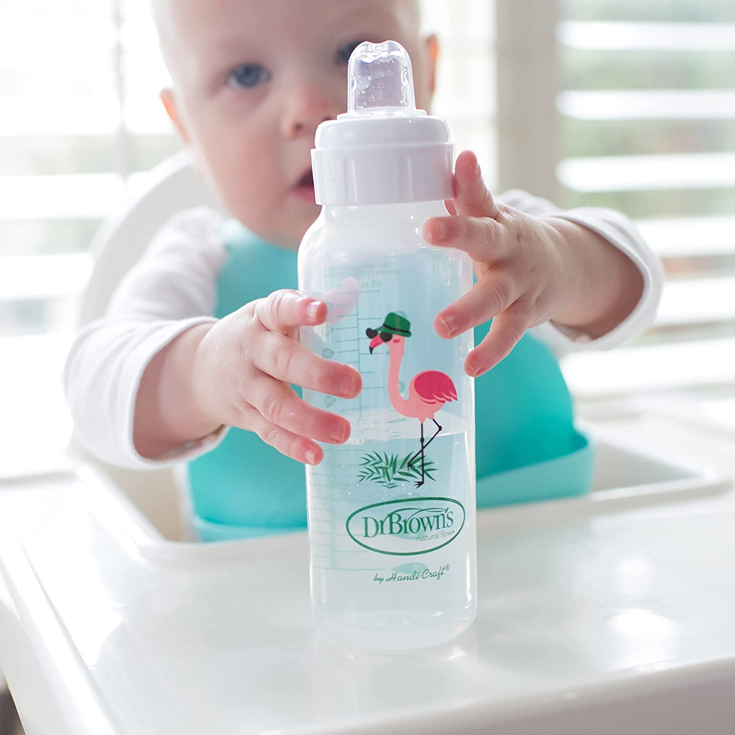 Dr. Browns Narrow Sippy Spout Bottle- Flamingo - DBSB81094-P12