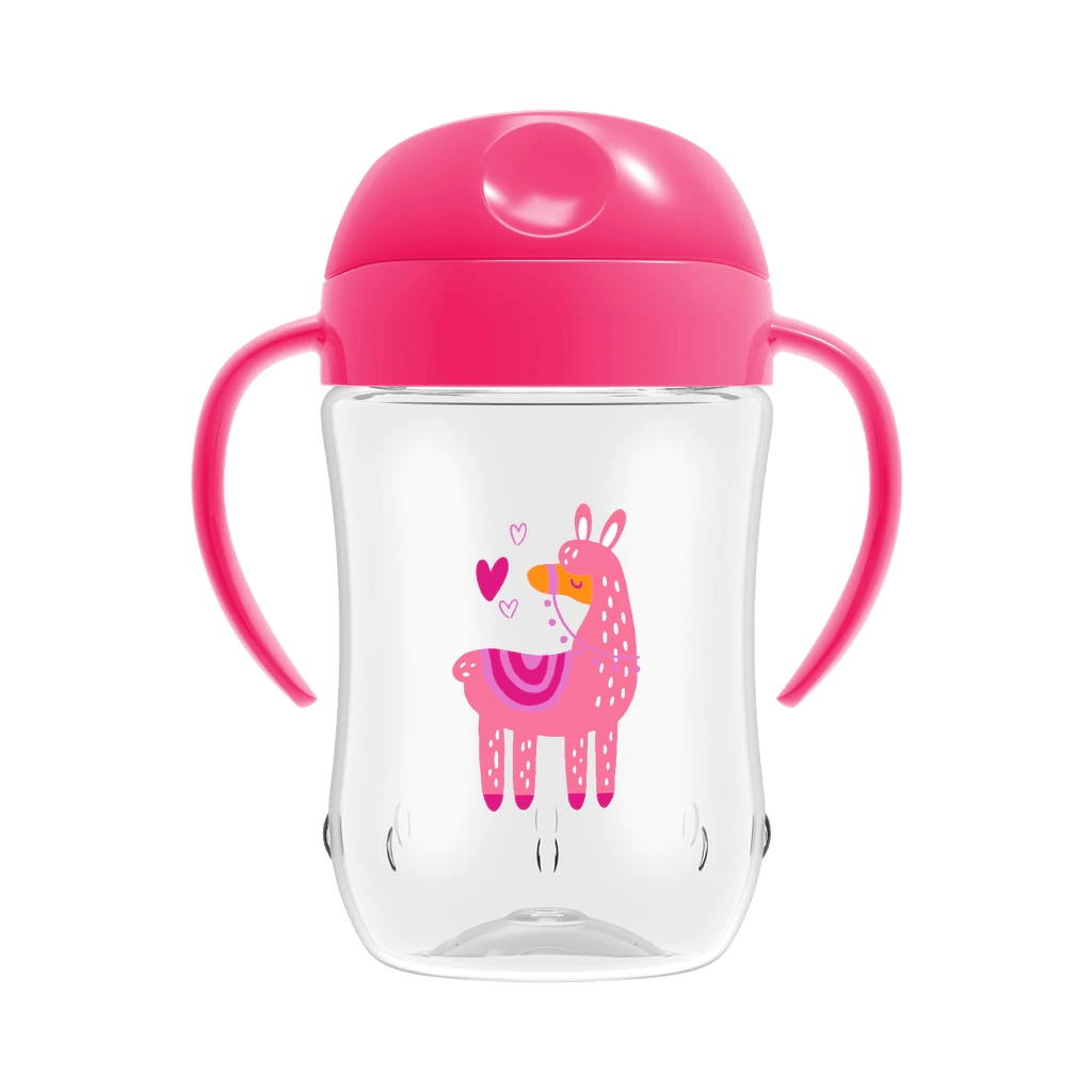 Dr. Browns Soft-Spout Toddler Cup w/ Handles - Pink Llama Deco - DBTC91024-INTL