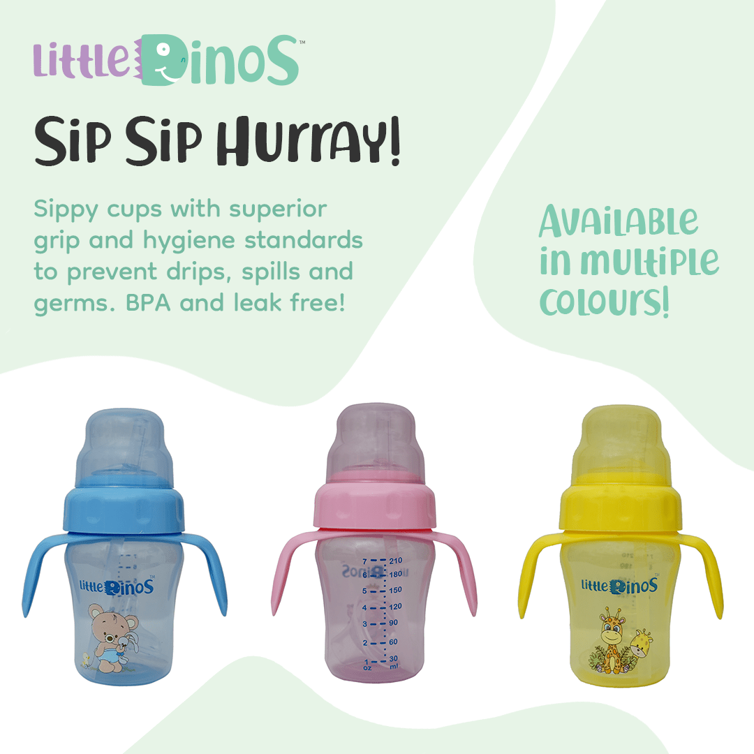 Little Dinos 210 ml 2 in 1 Sipper Cup- pink - LD SC 210 P