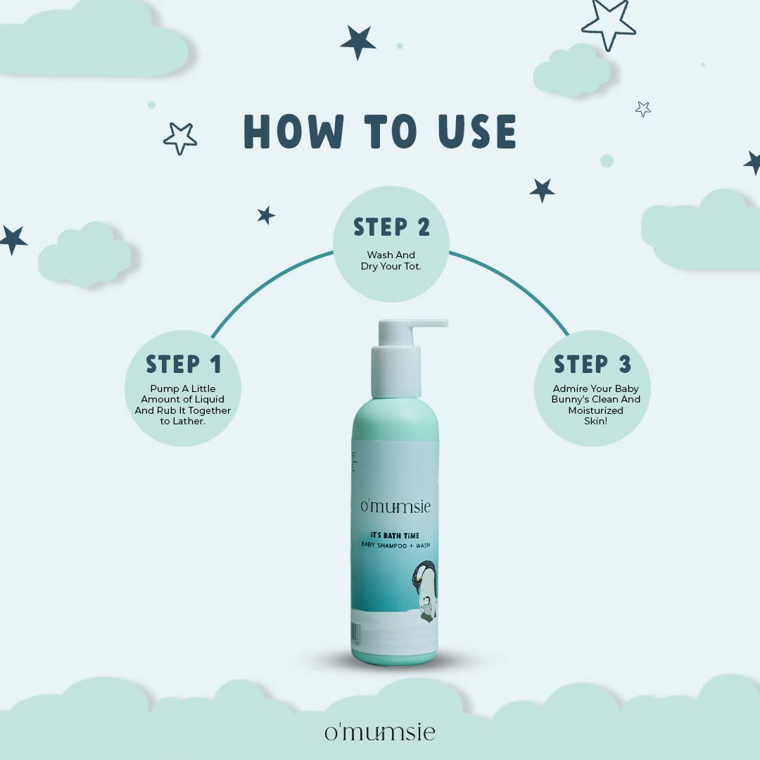 Omumsie Bathing Baby Shampoo + Wash | Tear Free Formula For babies - OM-3