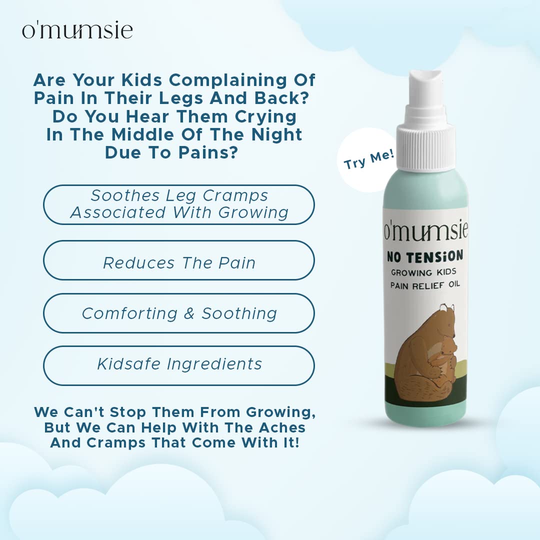 Omumsie No Tension Baby Oil | Growing kids pain relief massage oil- 50 ml - OM19