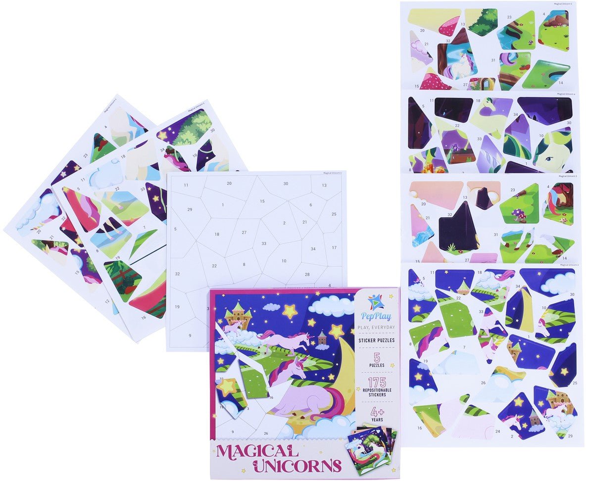 PepPlay Educational Sticker Puzzle- Magical Unicorn (Set of 5 Puzzles) - PP20601