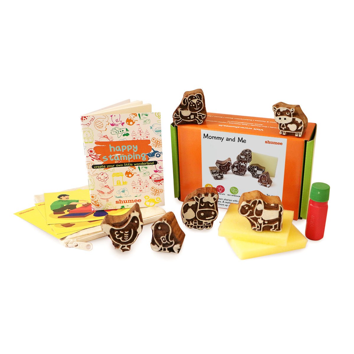 Shumee Mommy And Me Wooden Stamps Set - EXP-IN-IHD-MM-W-3yr-0036