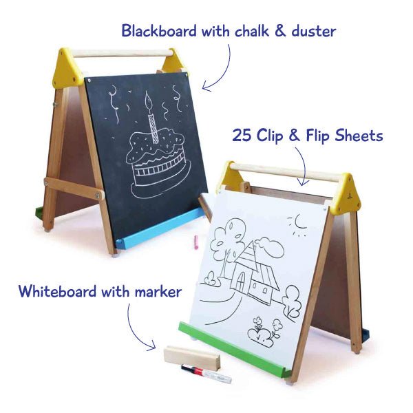 Shumee Wooden Table-Top 3-In-1 Drawing Board - EXP-IN-IHD-EB-W-2yr-0062