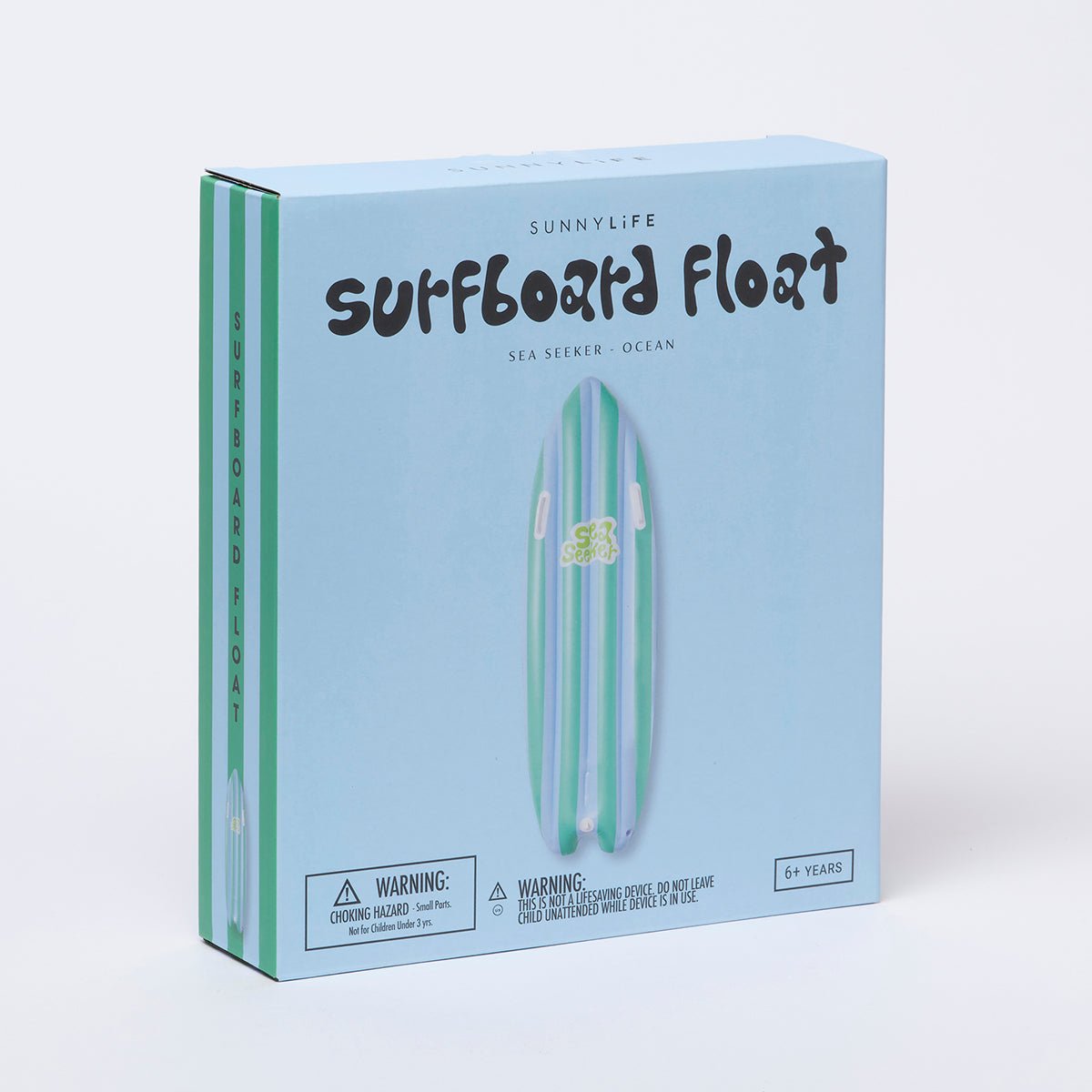 SUNNYLiFE Green And White Color Inflatable Ride With Me Surfboard Float Sea Seeker Ocean - S3LSRFSS