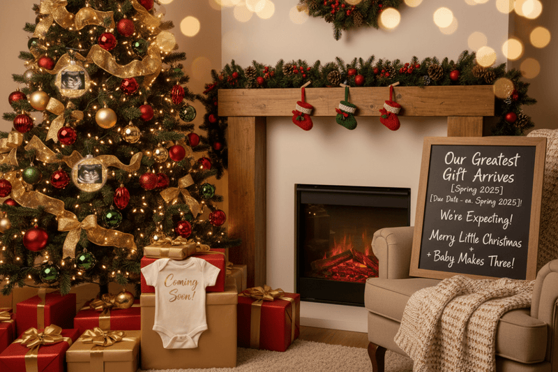 10 Creative Christmas Baby Announcement Ideas for Expectant Moms - The Mom Store