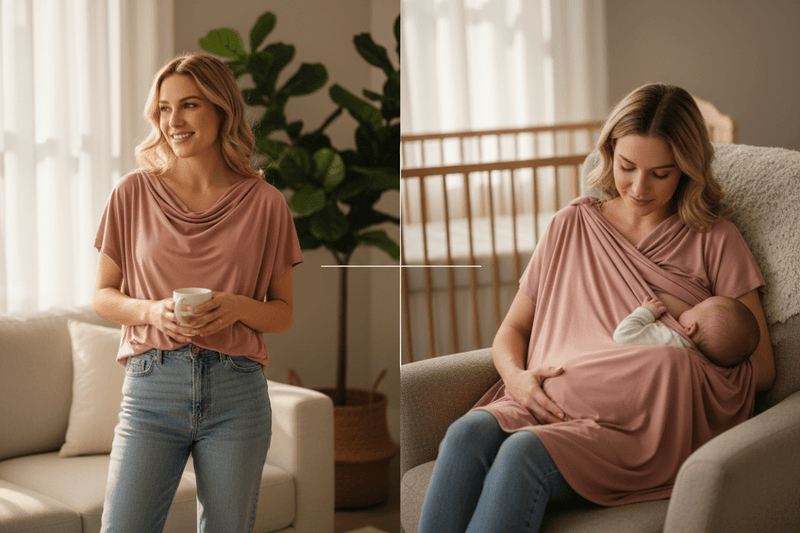 The Mom Store Mauve Spots Nursing Cover Top Review: Why This 2-in-1 Feeding Cover & Stylish Top Is a Must-Have for New Moms - The Mom Store