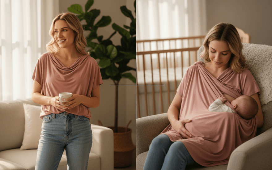 The Mom Store Mauve Spots Nursing Cover Top Review: Why This 2-in-1 Feeding Cover & Stylish Top Is a Must-Have for New Moms