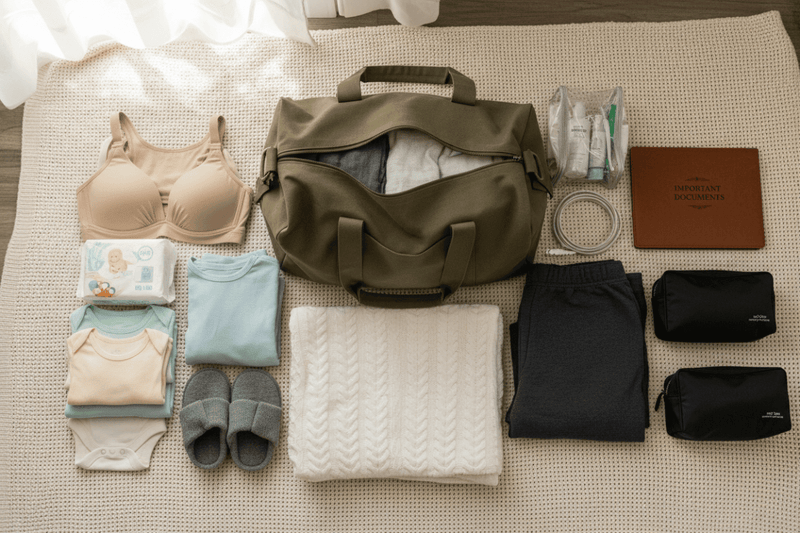 The Ultimate Hospital Bag Checklist Guide for Delivery: What to Pack for Mom, Baby, and Partner - The Mom Store