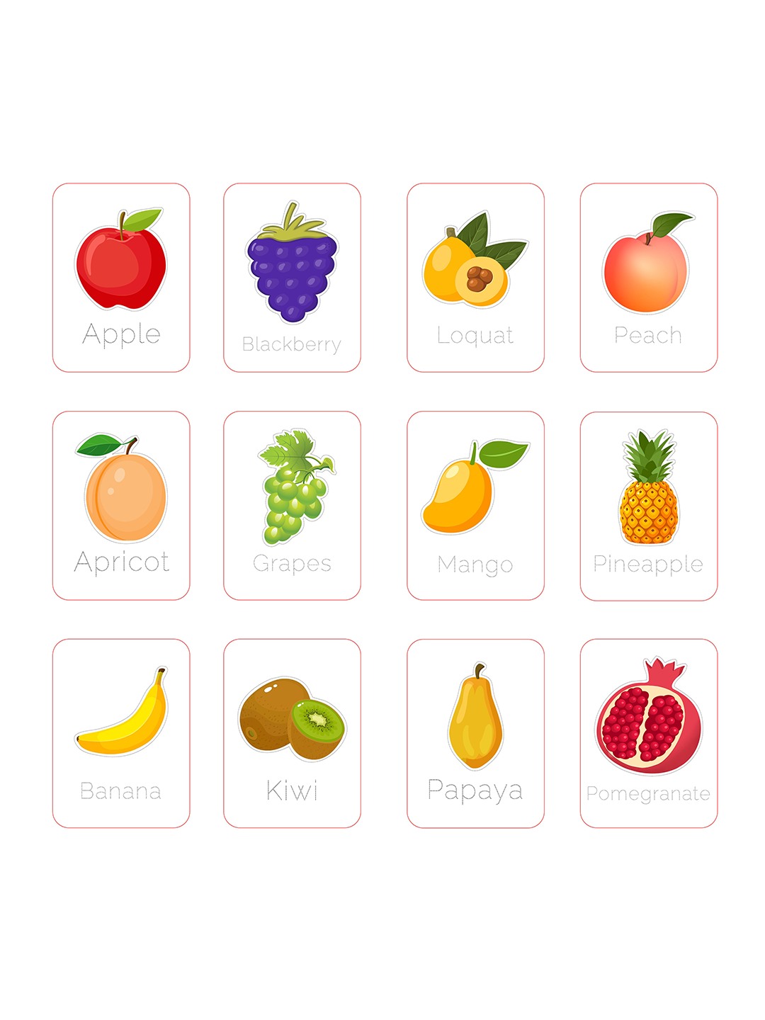 iLearnNgrow Baby's First Fruits Flash Cards