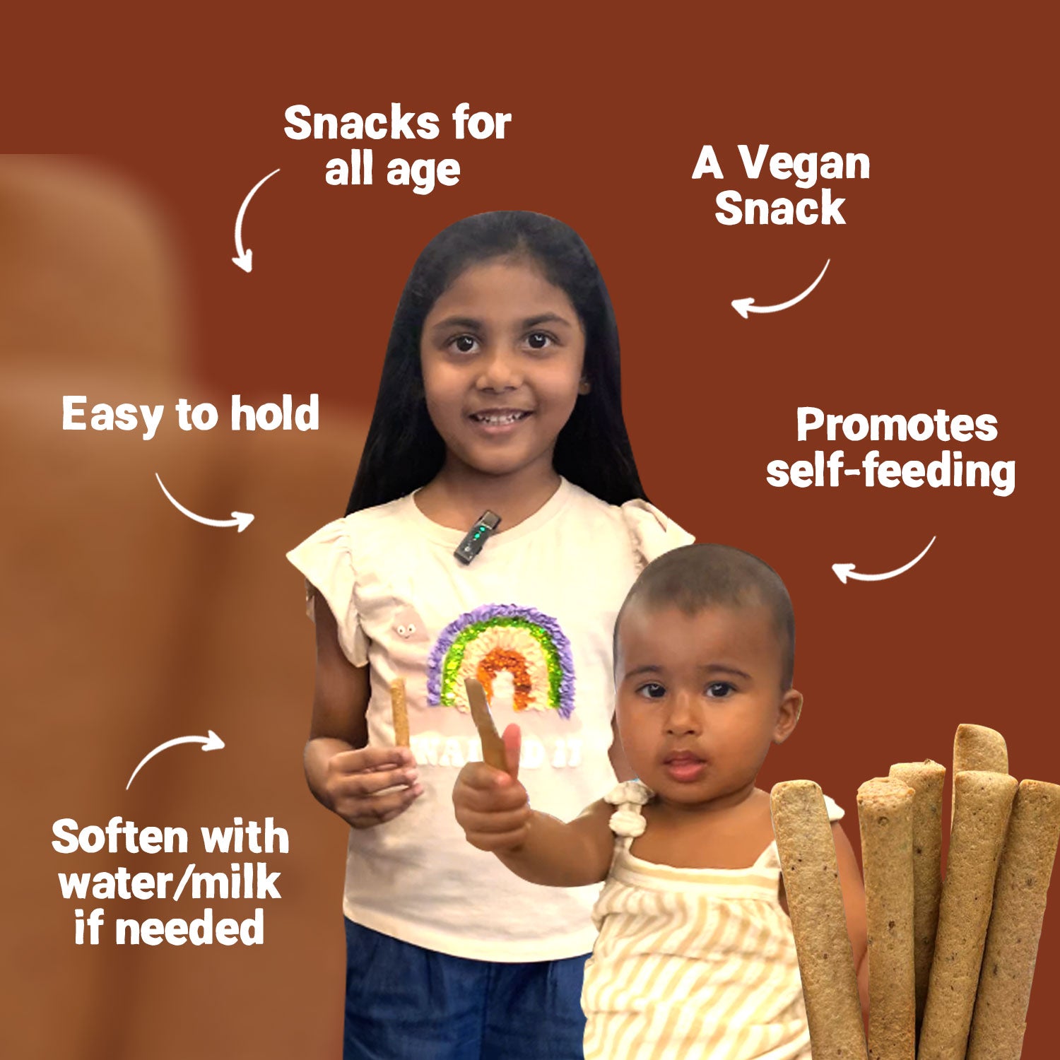 Tots and Moms Millet and Herbs Teething Sticks made with Jaggery for Babies, 12Months+, 150g