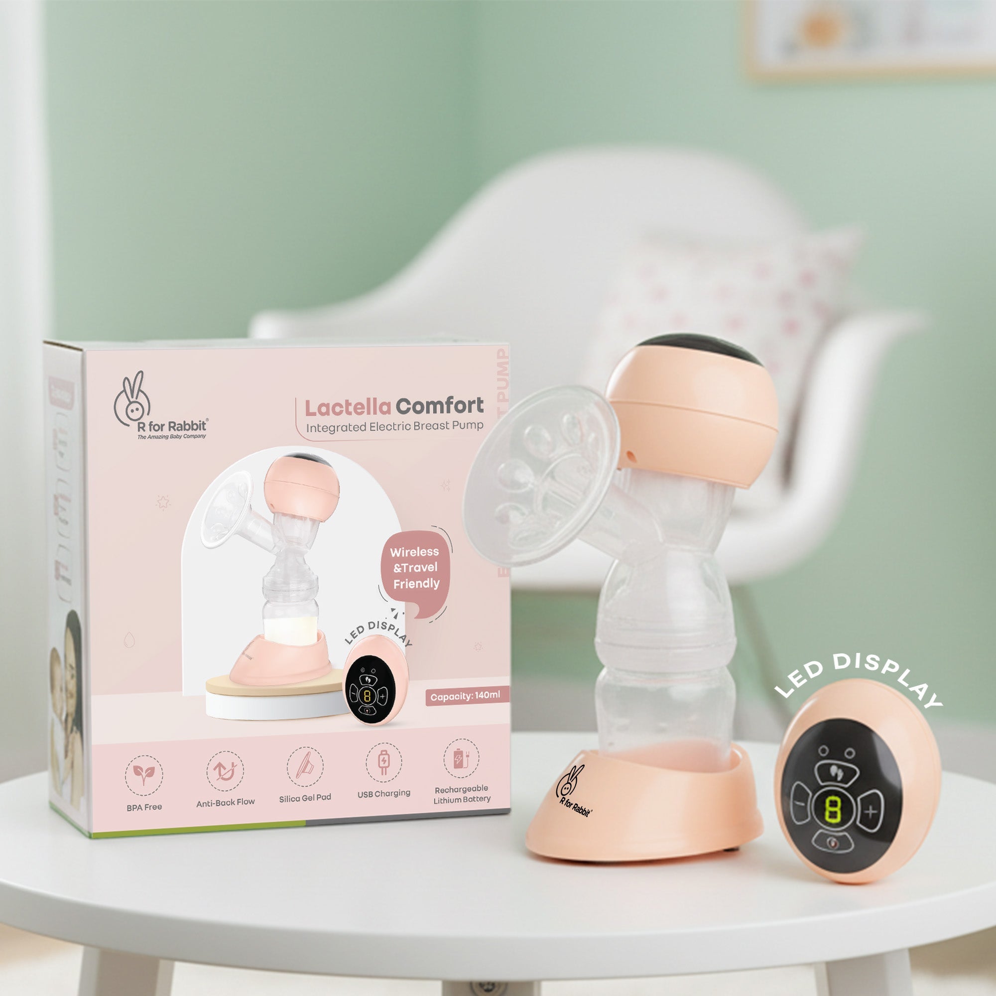 R for Rabbit Lactella Comfort Breast Pump – Dual Modes, 9 Levels, LED
