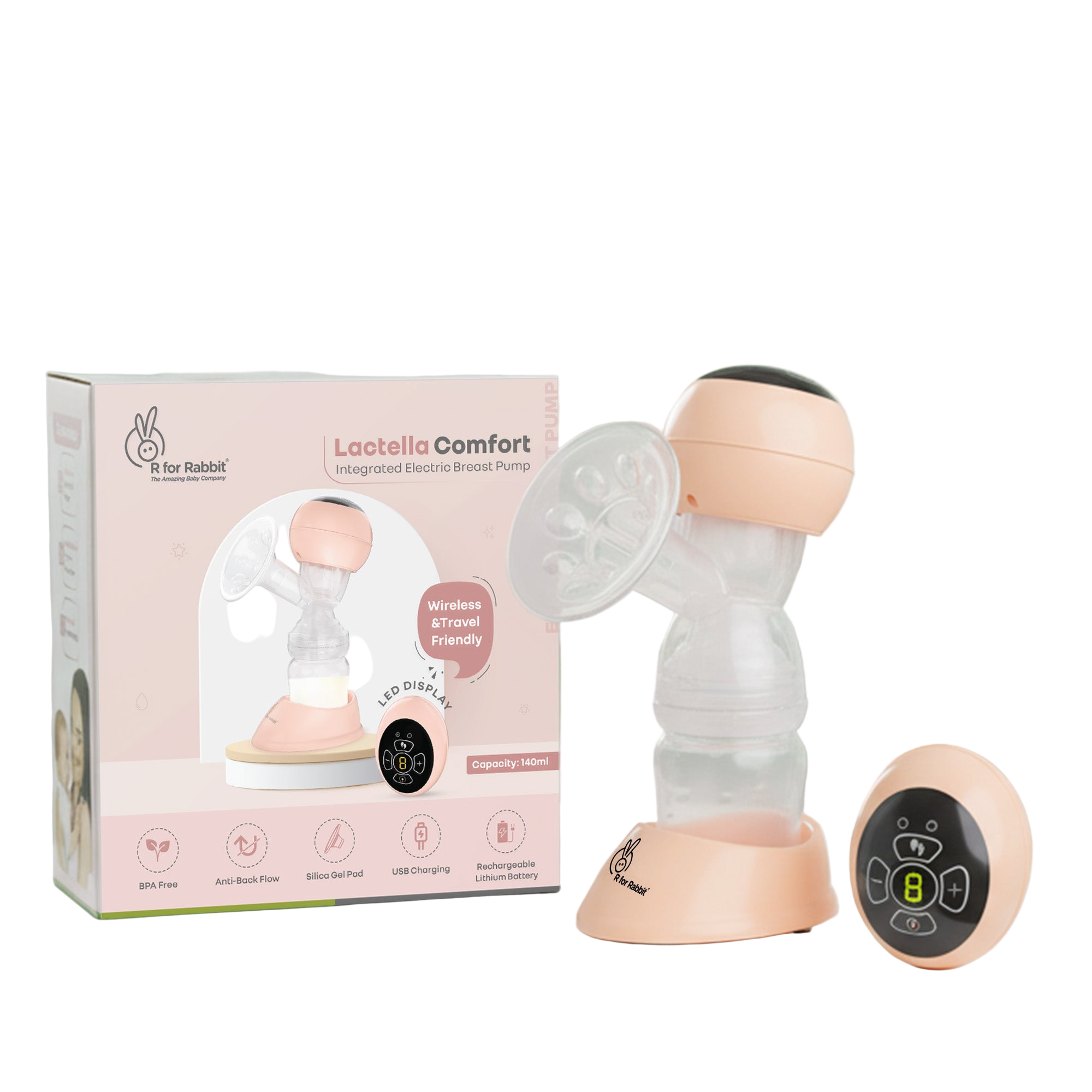 R for Rabbit Lactella Comfort Breast Pump – Dual Modes, 9 Levels, LED