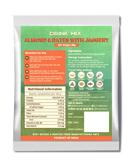 Tots & Moms  Drink Mixes Trial Combo | 4 Packs | 50g each