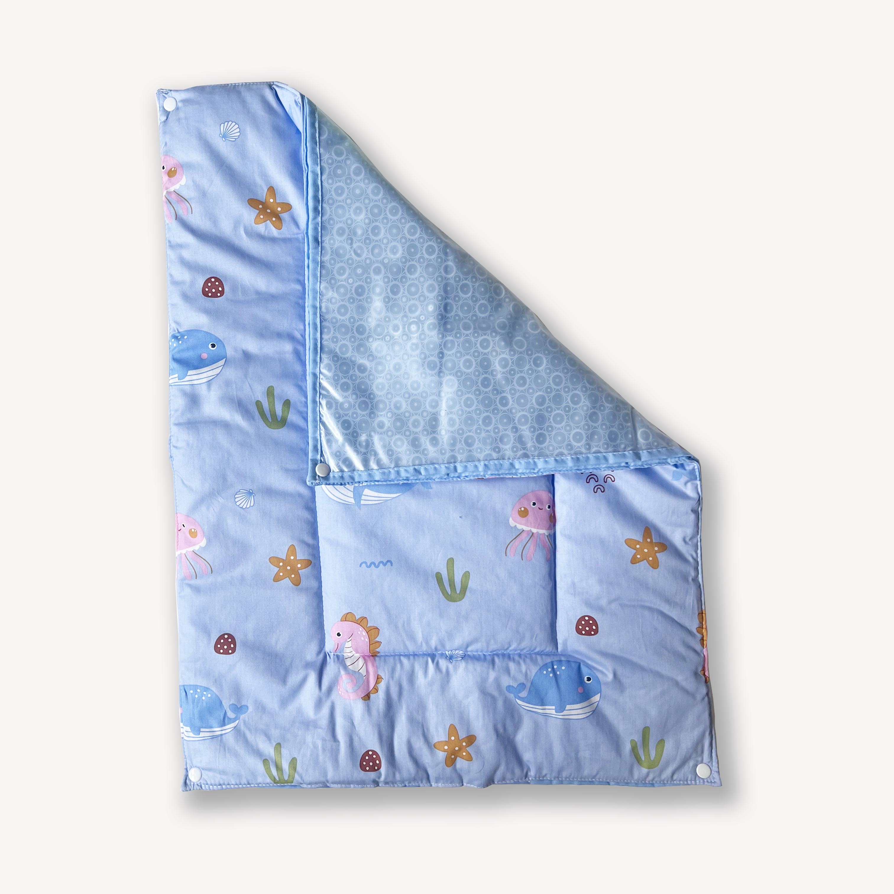 Oranges & Lemons | Reusable Diaper Mat | Set of 3 | Blue Sea