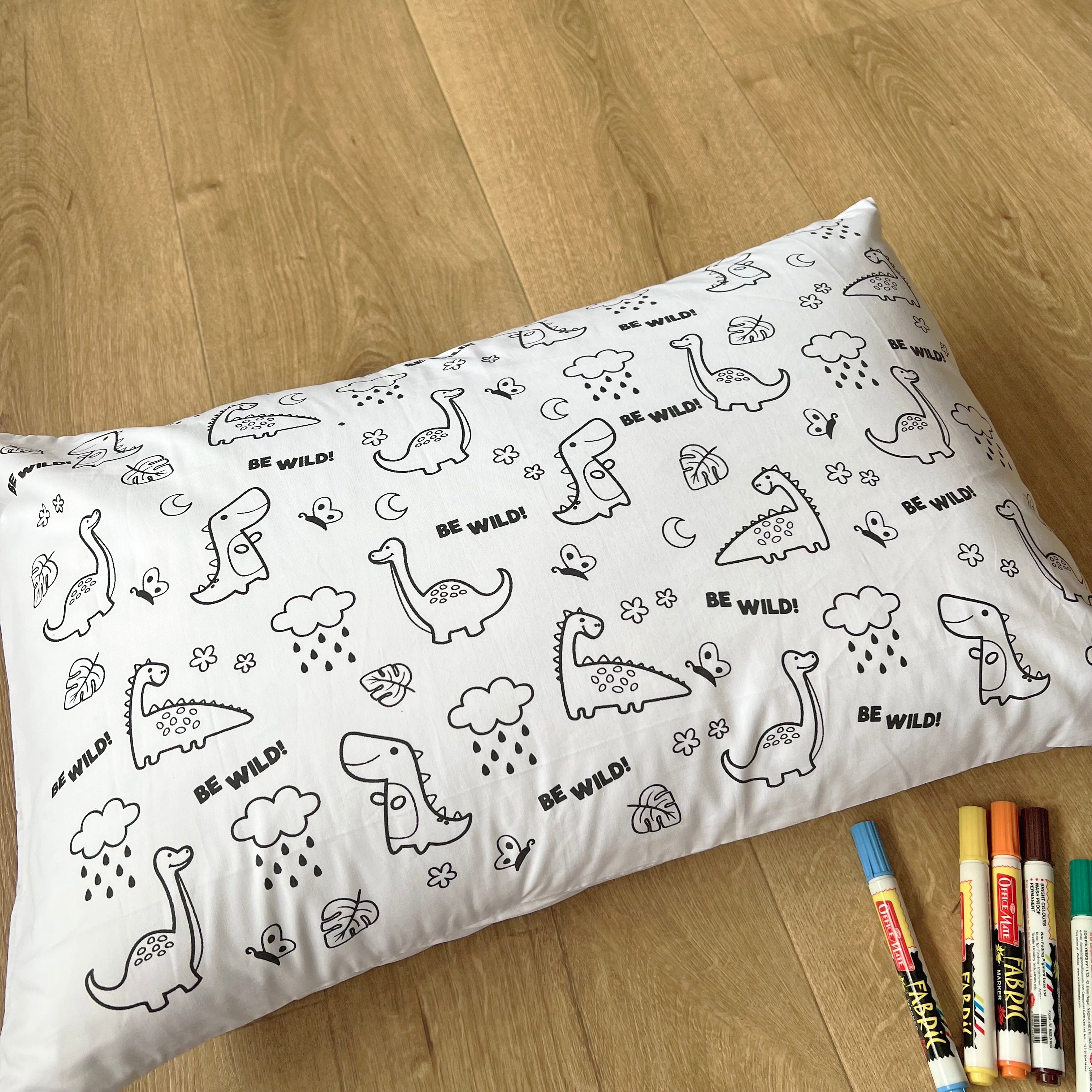 Oranges & Lemons | DIY Pillow Covers | Doodle Art | Kids Art and Colouring Kit | Set of 2