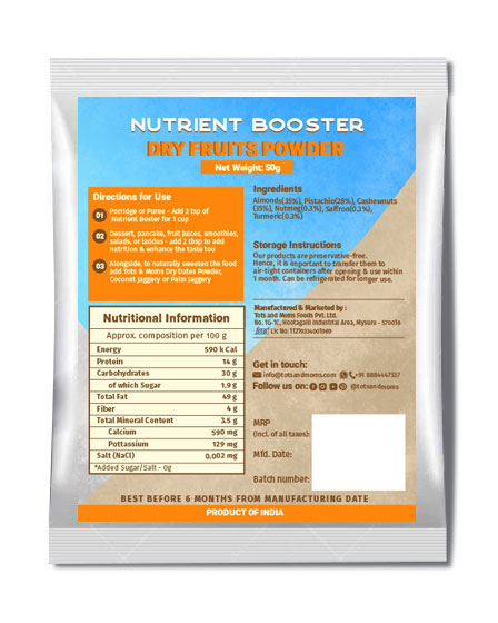 Tots & Moms Nutrient Boosters Trial Pack | 3 Packs | 50g each