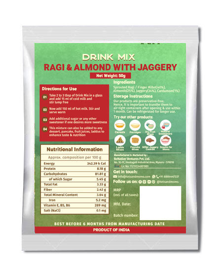 Tots & Moms  Drink Mixes Trial Combo | 4 Packs | 50g each