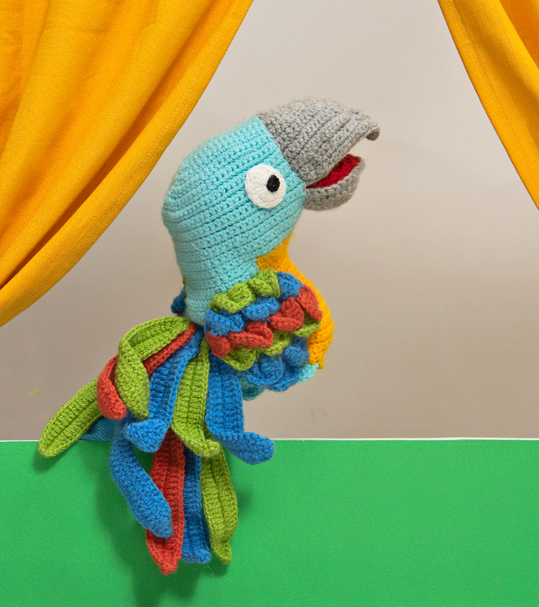 Happy Threads | Adorable Crochet Tango the Bird Hand Puppet – Fun for Storytime & Puppet Shows