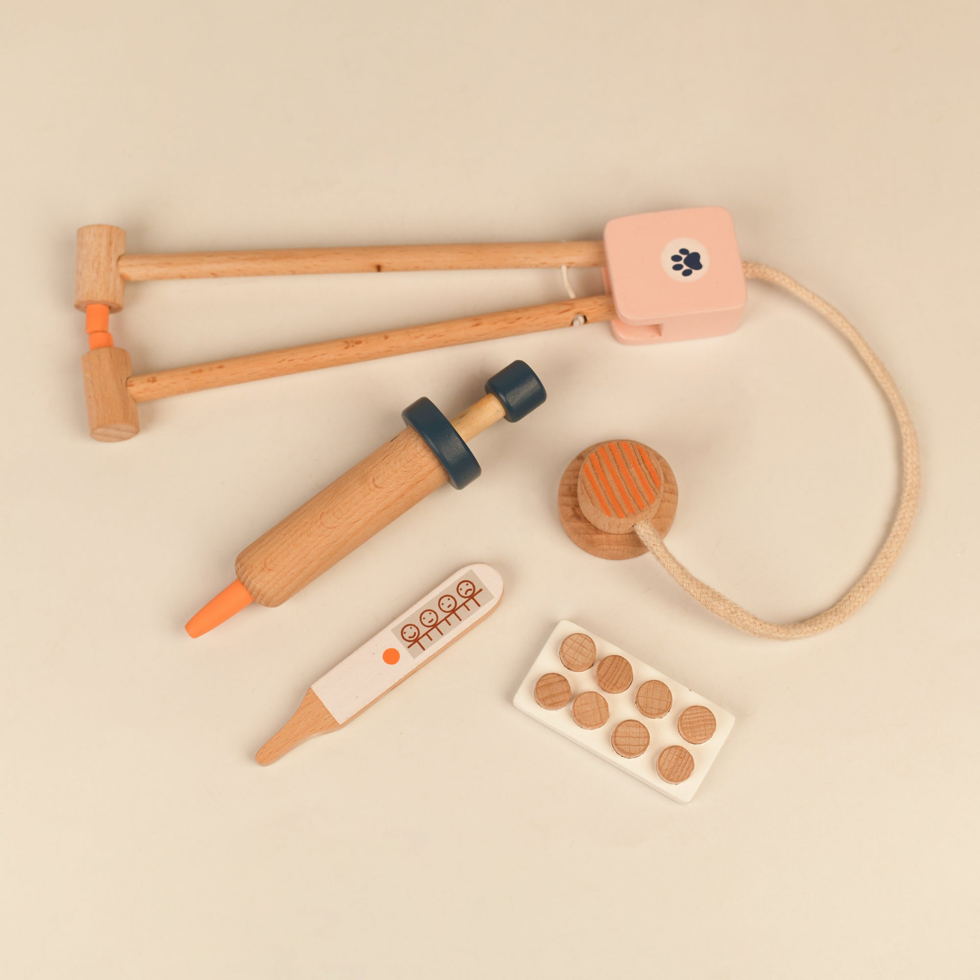 Playbox Wooden Milo's Pet Doctor Kit Toy Set | Pretend Play Toddler & Kids Wooden Doctor Toy Set