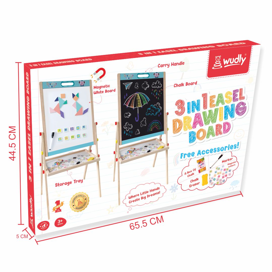 Wudly - 3 in 1 Drawing Board