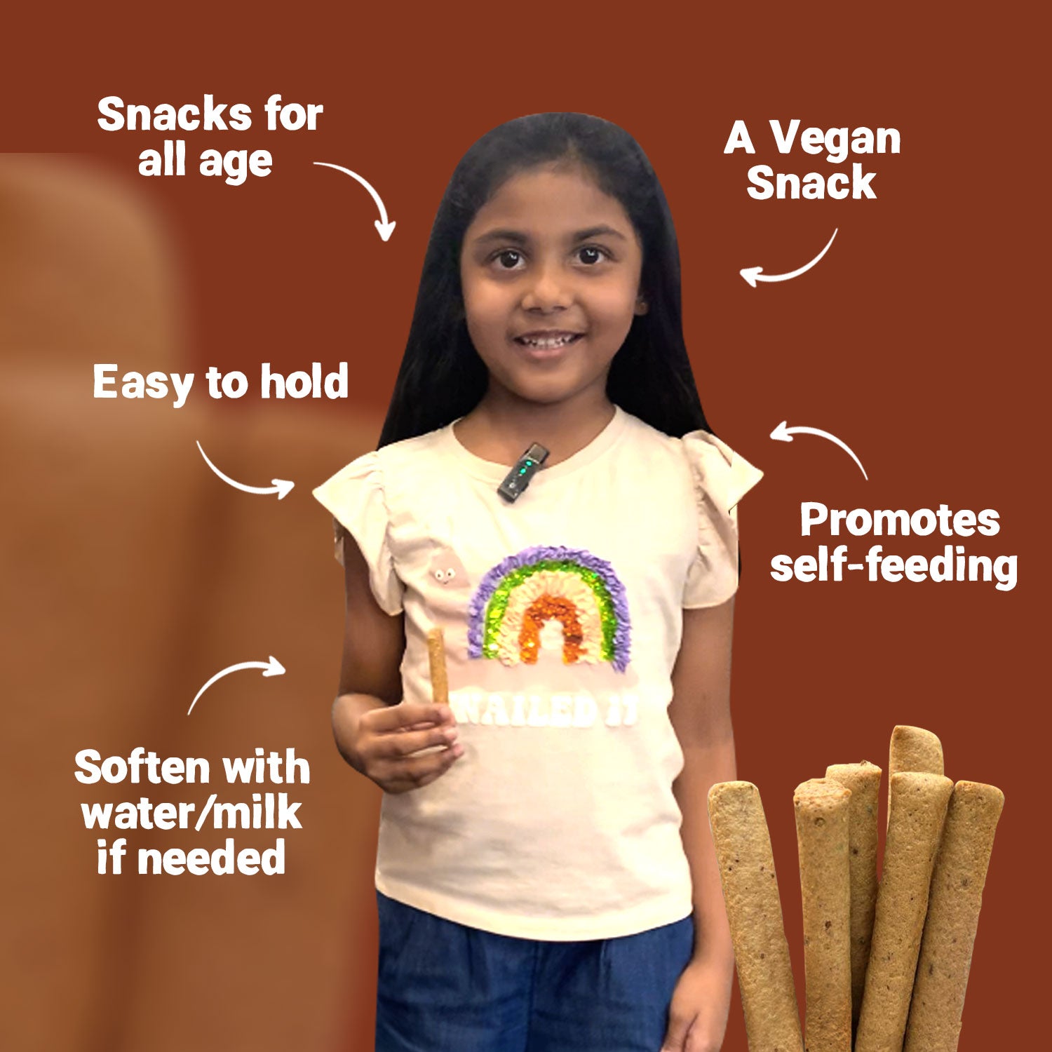 Tots and Moms Millet and Herbs Teething Sticks made with Jaggery for Babies, 12Months+, 150g