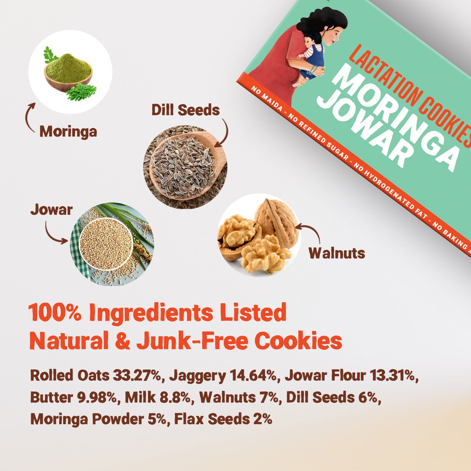 Tots & Moms Lactation Cookies – Moringa & Jowar