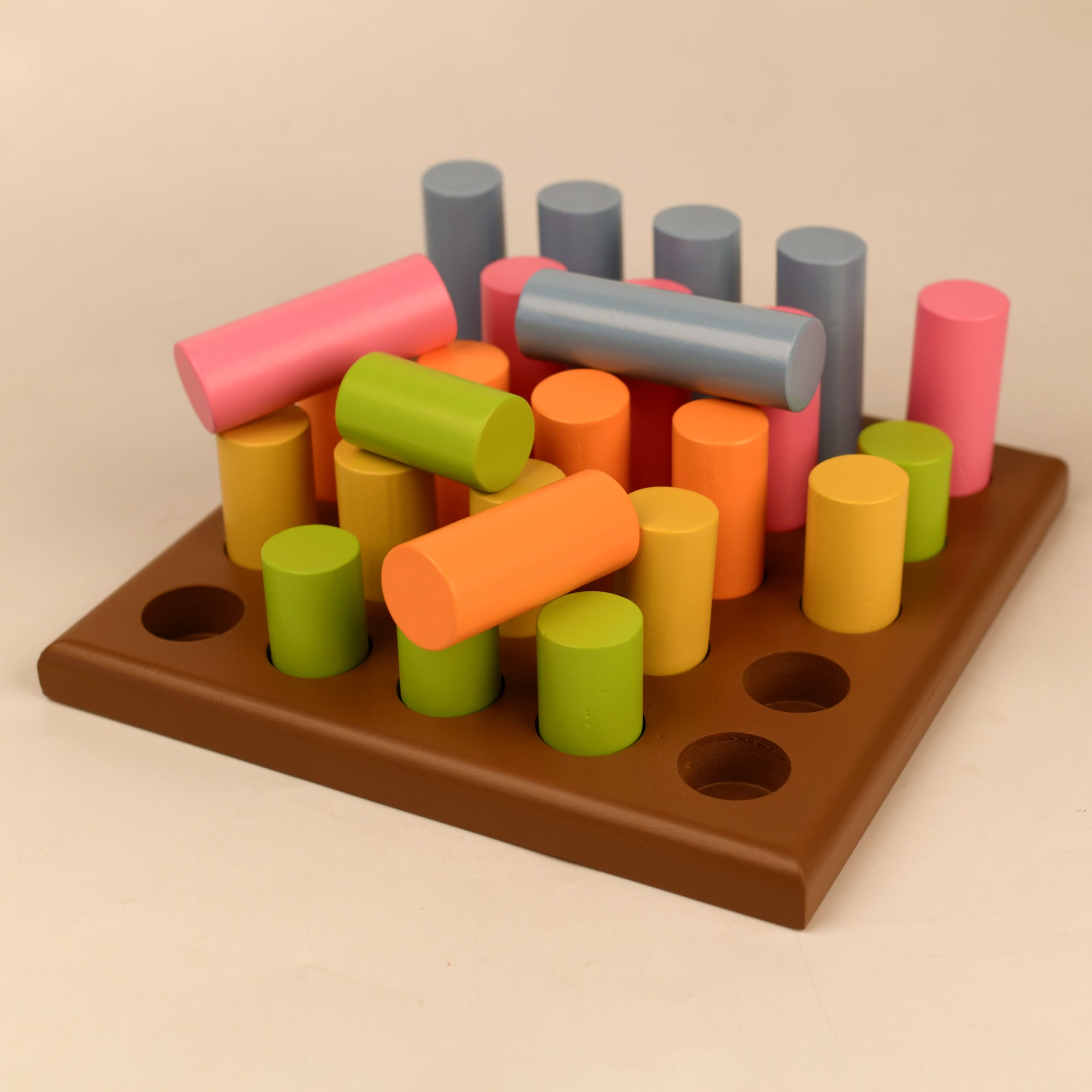 Playbox Wooden Grading Multicolor Cylinders Rod Peg Steps Montessori Learning Toys