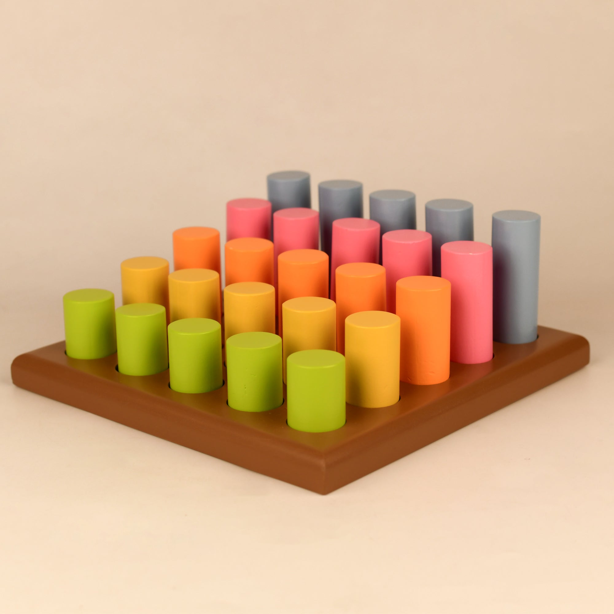 Playbox Wooden Grading Multicolor Cylinders Rod Peg Steps Montessori Learning Toys