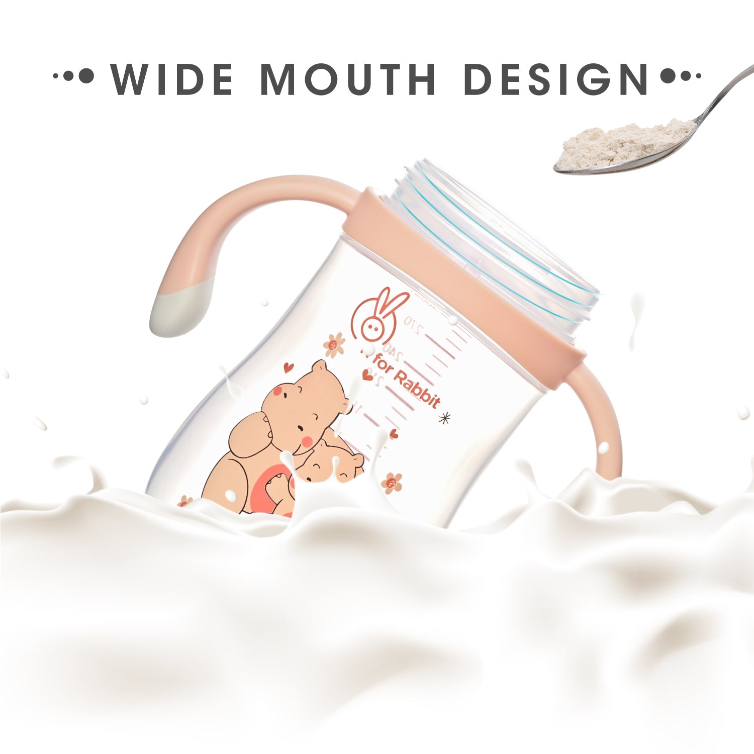 R for Rabbit Hippo Baby Straw Sipper- Yellow