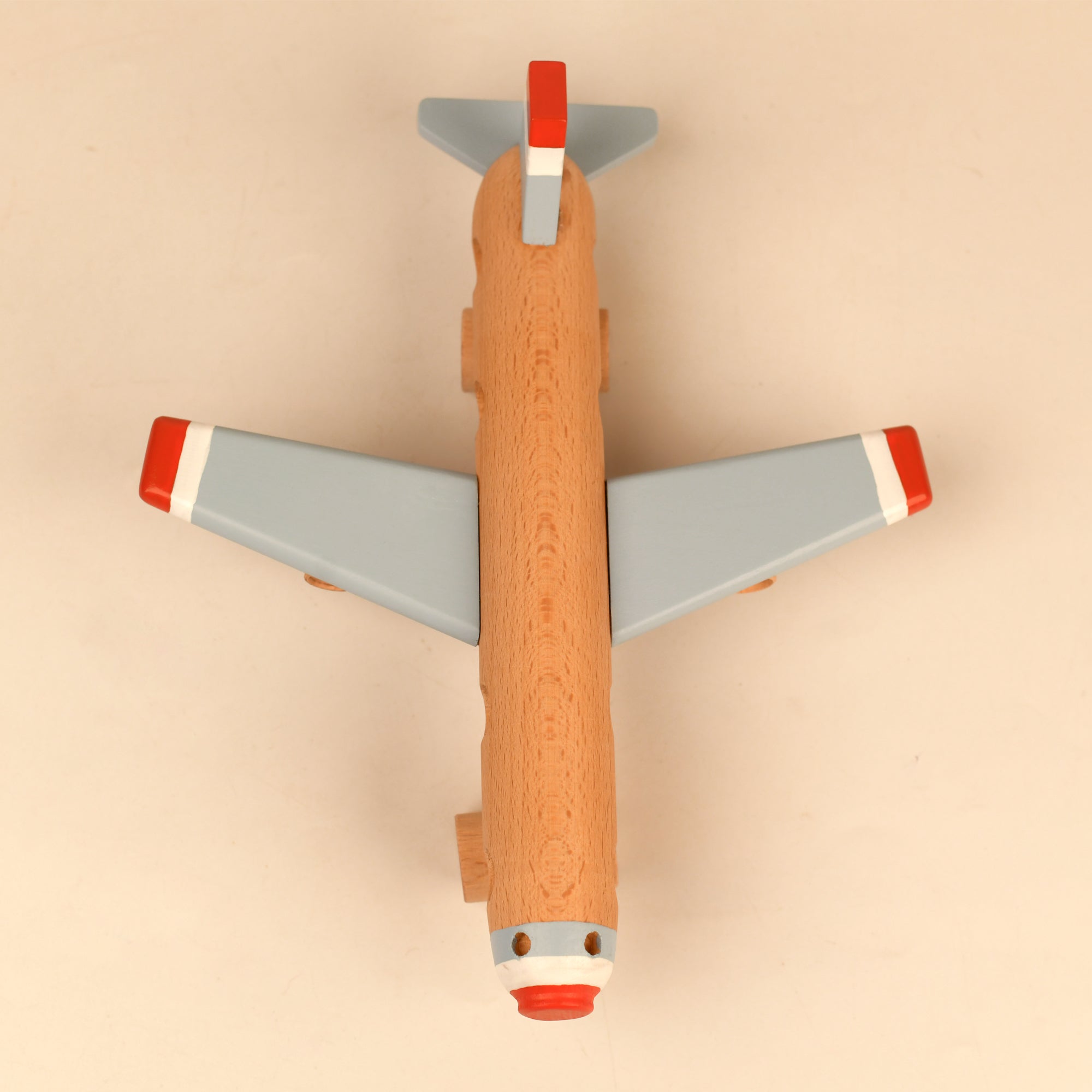 Playbox Wooden Moving Wheels Aeroplane/Airplane Toy Vehicle for Kids Toddler & Children Toy Set