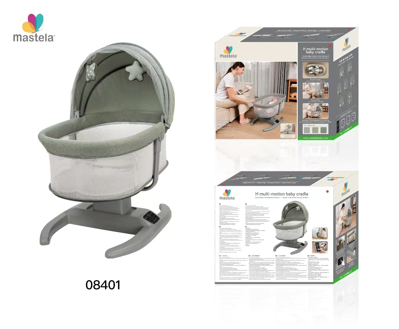 Mastela Swing H multi-motion baby cradle Green Birth to 36M