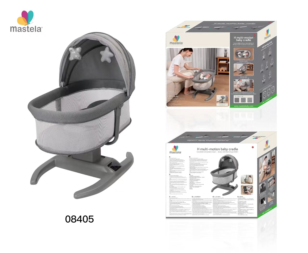 Mastela Swing H multi-motion baby cradel Dark Grey Birth to 36M