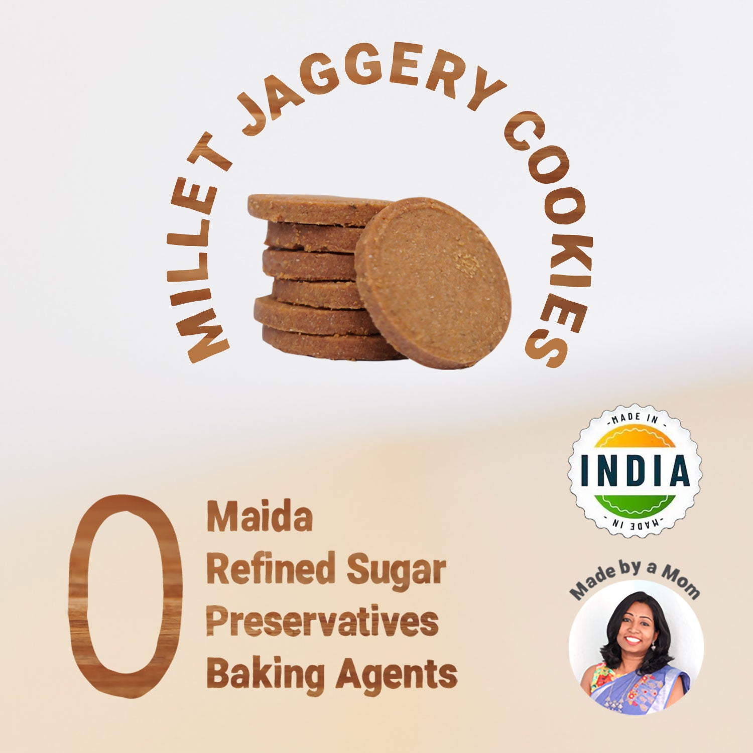 Tots & Moms Millet & Jaggery Cookies - Nuts & Seeds | 150g