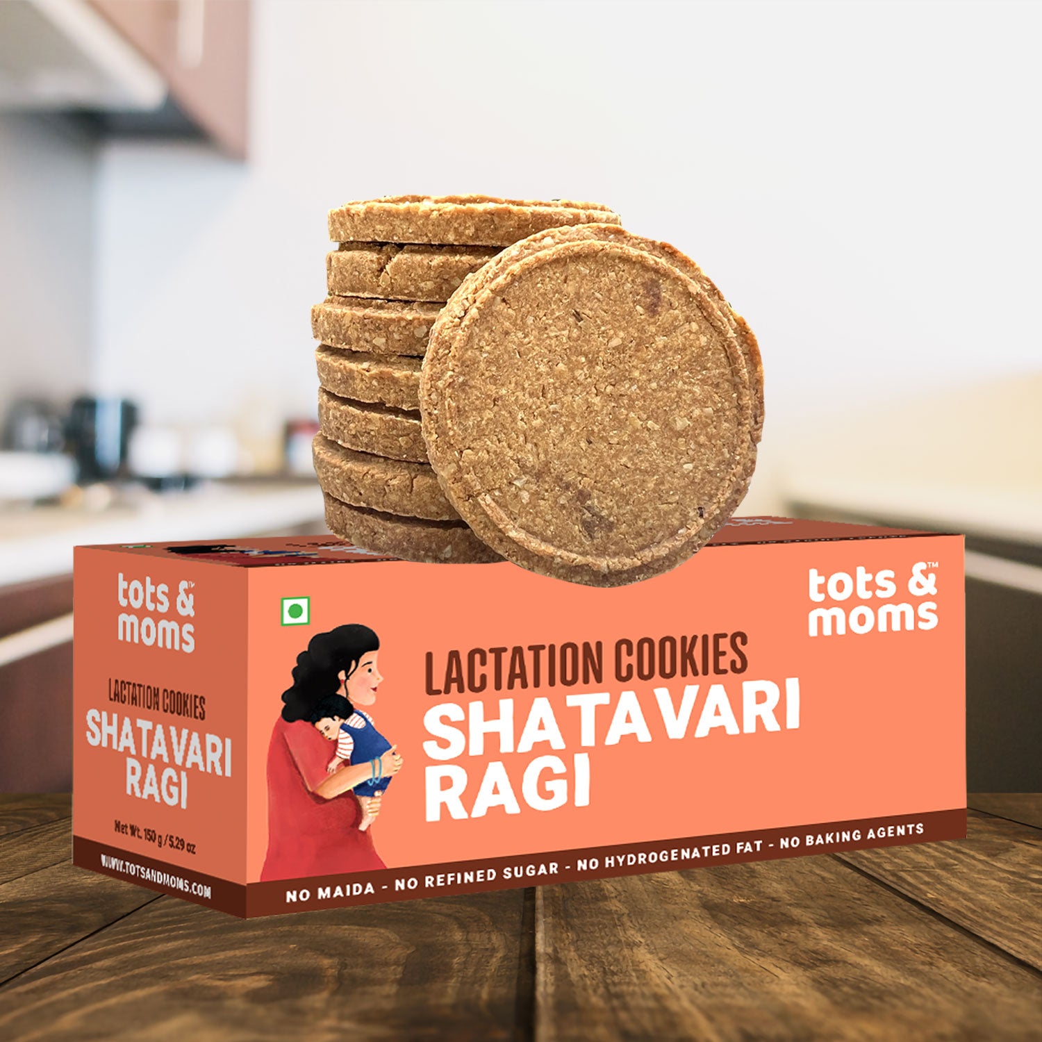 Tots and Moms Shatavari Ragi | Moringa & Jowar | Cocoa Ragi & Aliv | Lactation Cookies for New Moms | 150g Each