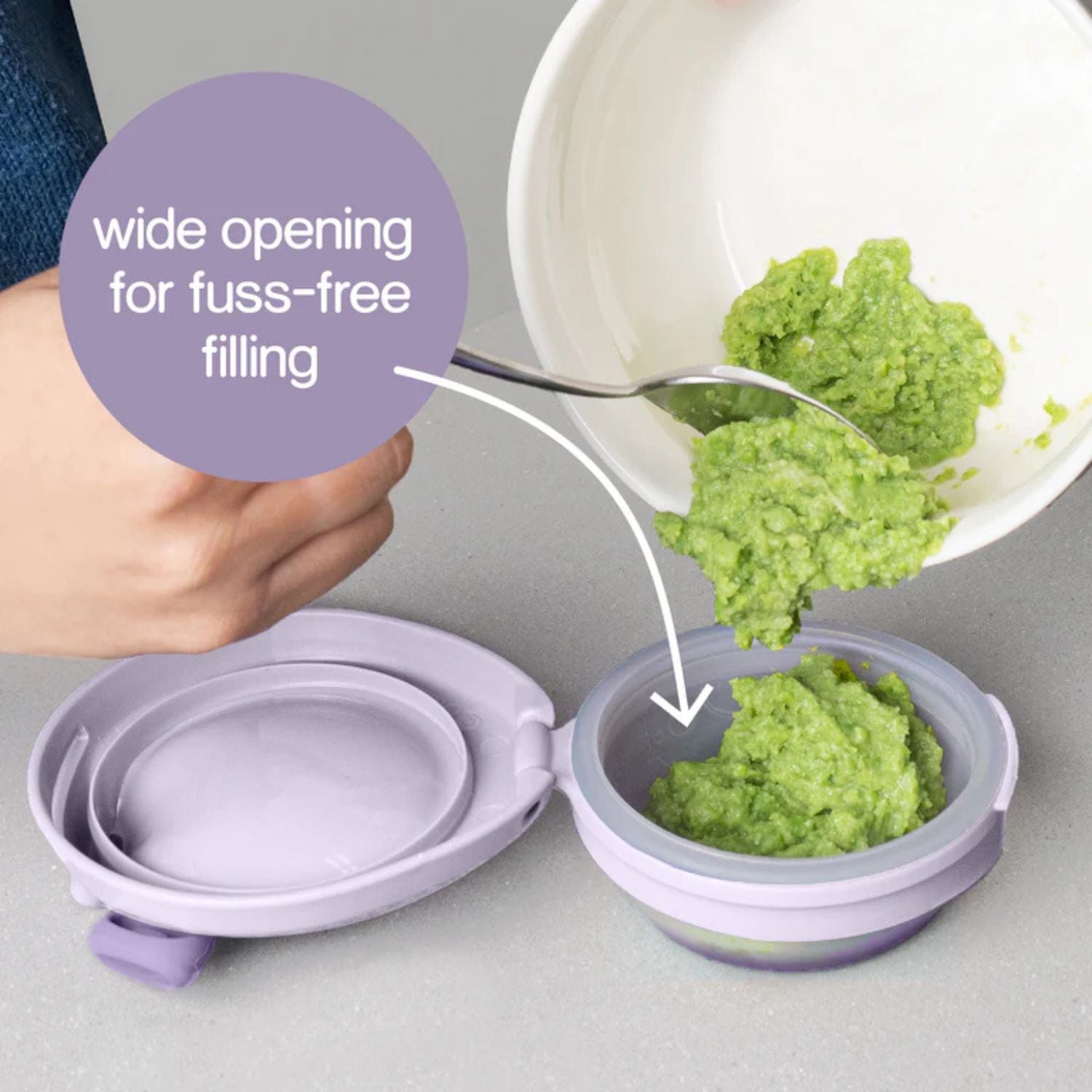 b.box Fill + Feed Silicone Feeding Pouch Sage Green