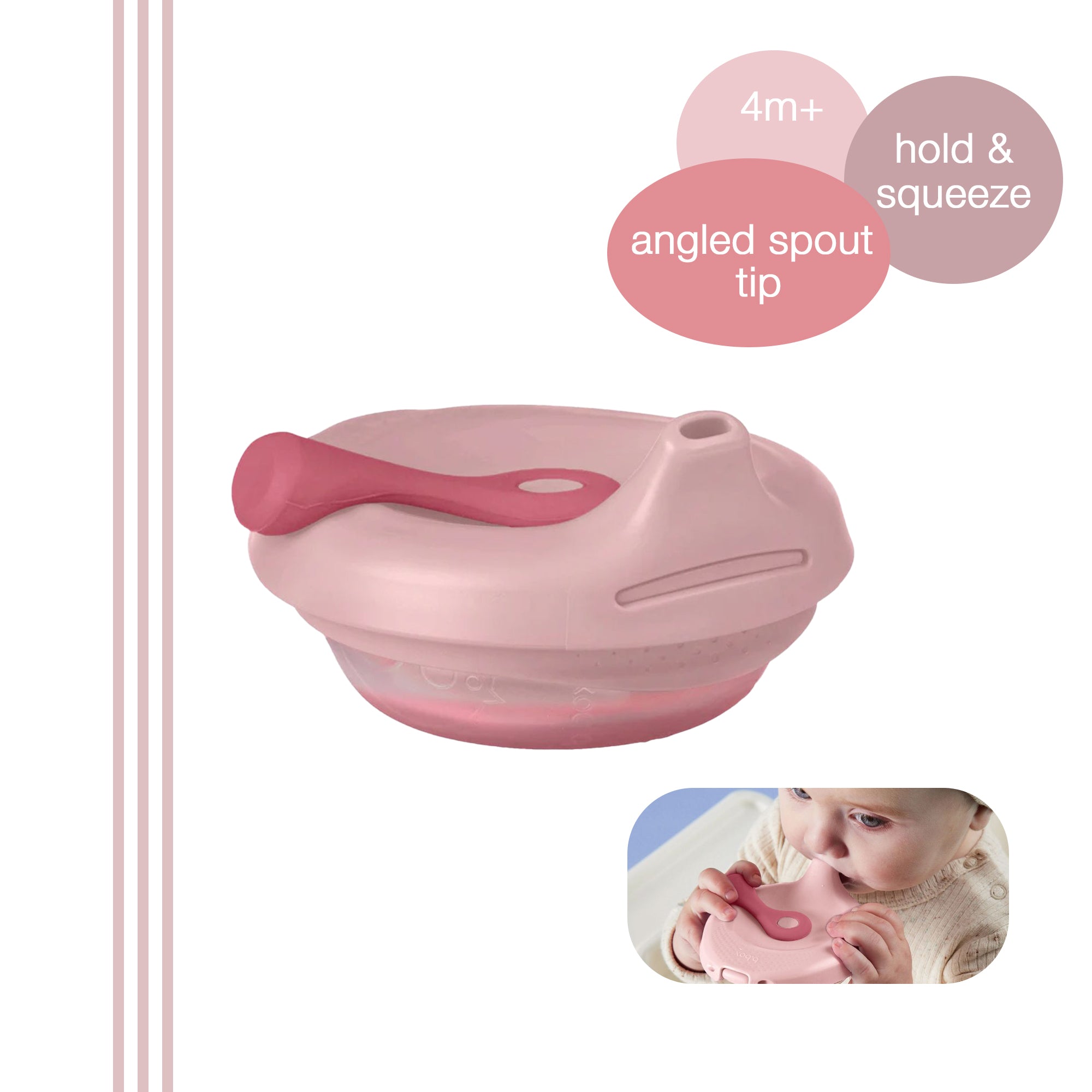 b.box Fill + Feed Silicone Feeding Pouch Blush Pink