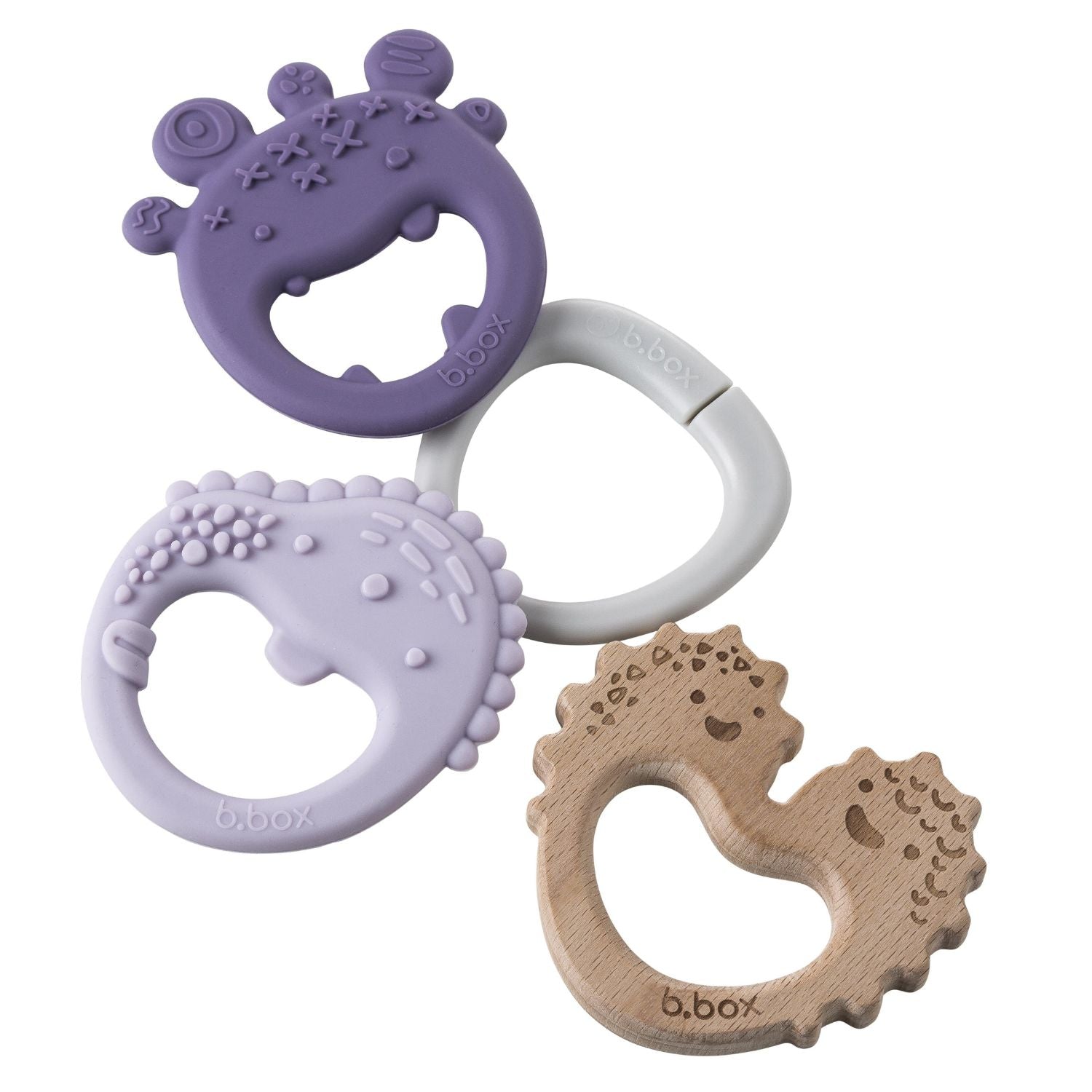 b.box Trio Teether Peony Purple