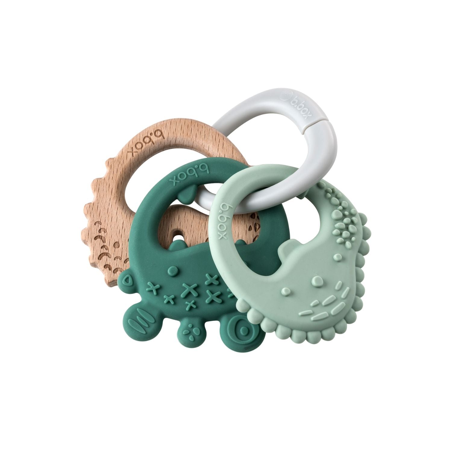 b.box Trio Teether Sage Green