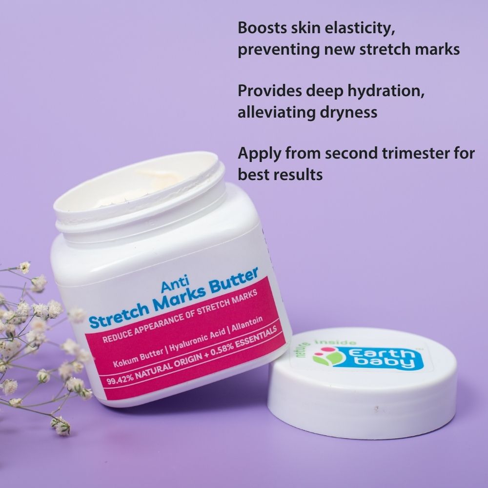 EarthBaby Anti-Stretch Marks Butter, 99.42% Natural Origin, 125g