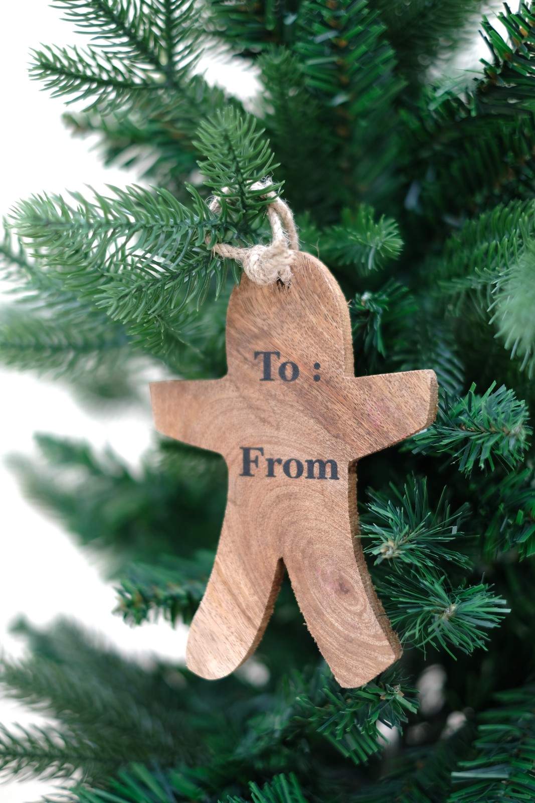 SWEN HERMES, Pack of 4 Wooden Christmas Tree Ornaments - Star, Tree, Candyman, Santa