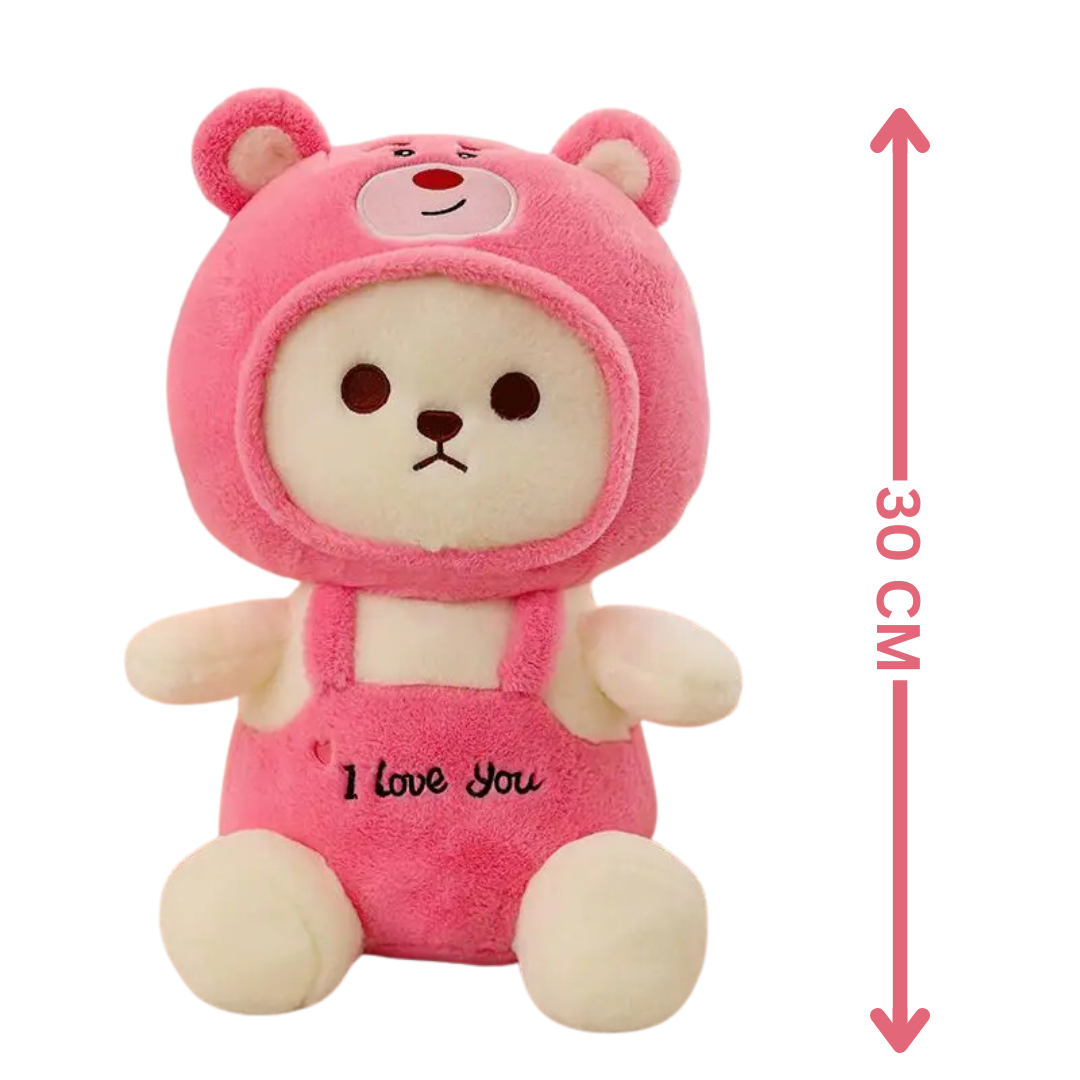 CuddleNest  Teddy Bear with Cap - 'I Love You' Plush Toy for Kids | Adorable & Soft Teddy for Boys and Girls for Any Occasion