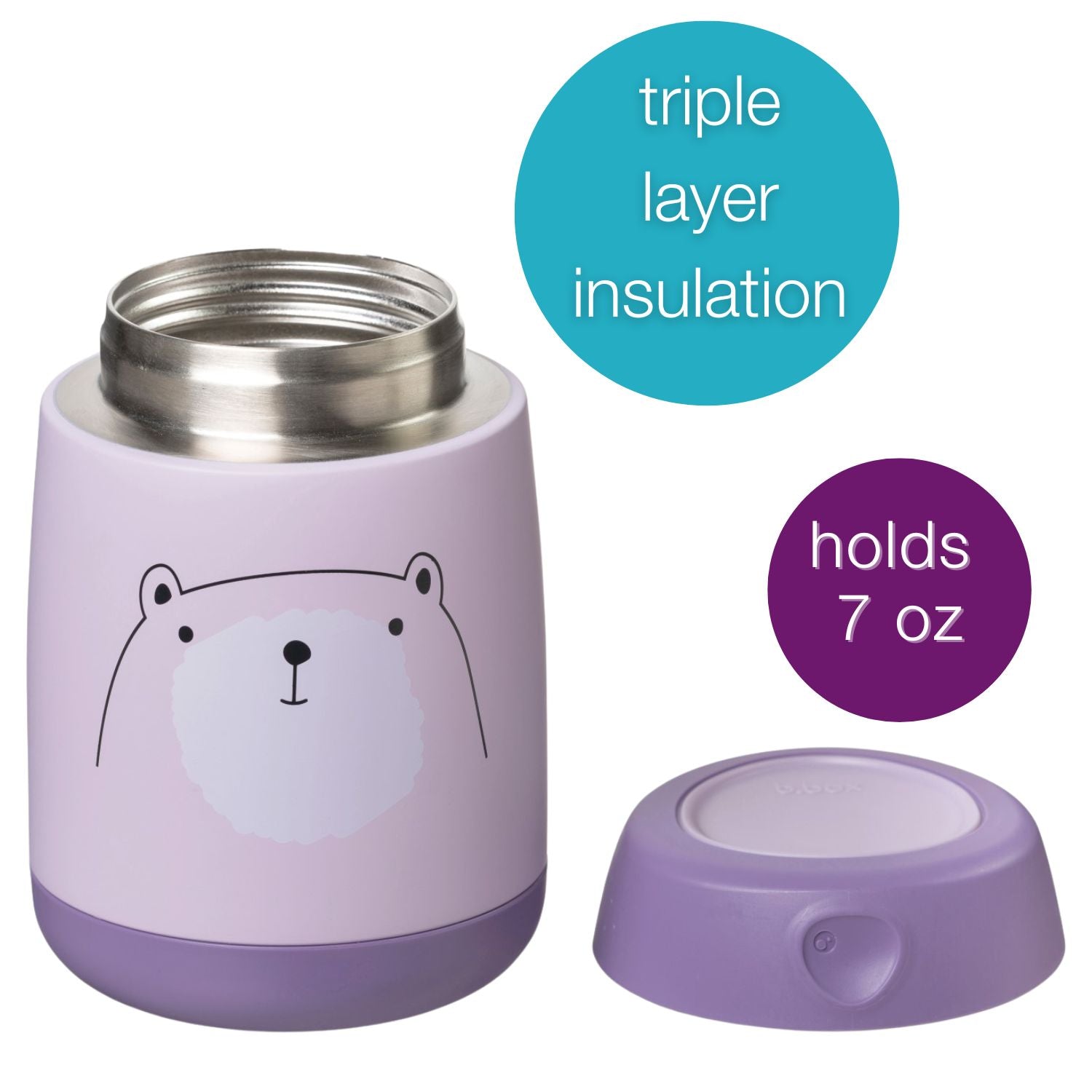 B.Box Insulated Food Jar - Mini - Bear Hugs Purple