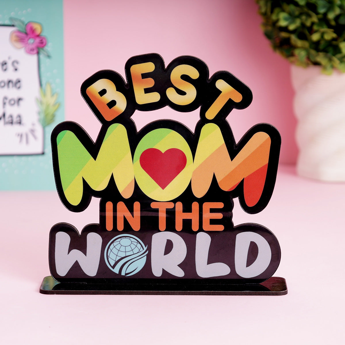 Oye Happy Mirror Card & World’s Best Mom Trophy – Mother’s Day Edition