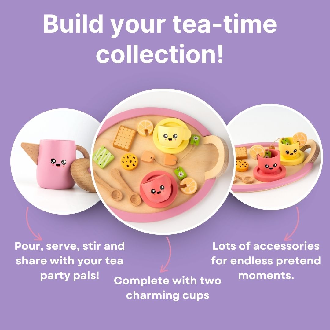 Cots & Cuddles Wooden Tea Party Set for Kids