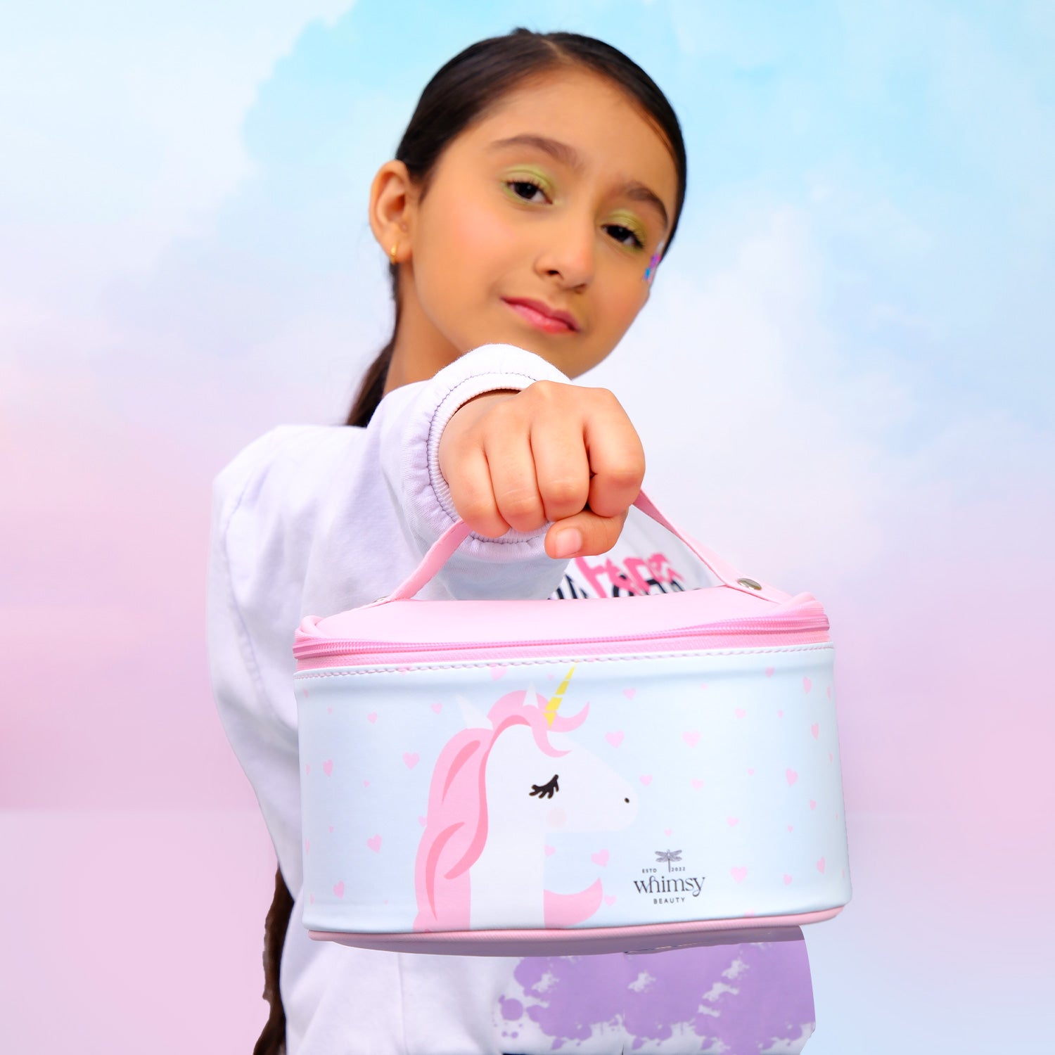 Whimsy Beauty Unicorn Travel Beauty Kit (Vanity bag) for kids & Teens - Pack of 13