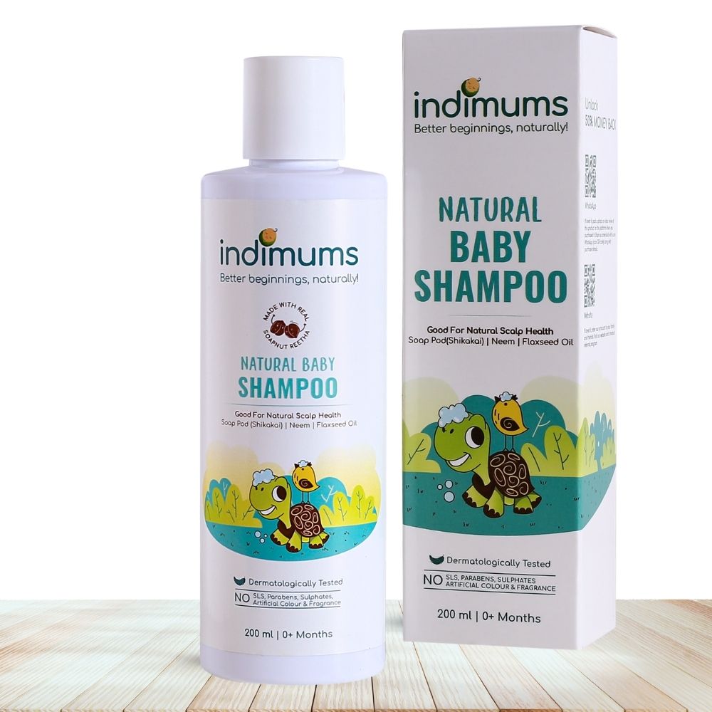 Indimums Reetha, Shikakai & Flaxseed Oil Shampoo for Newborn | 200 ML