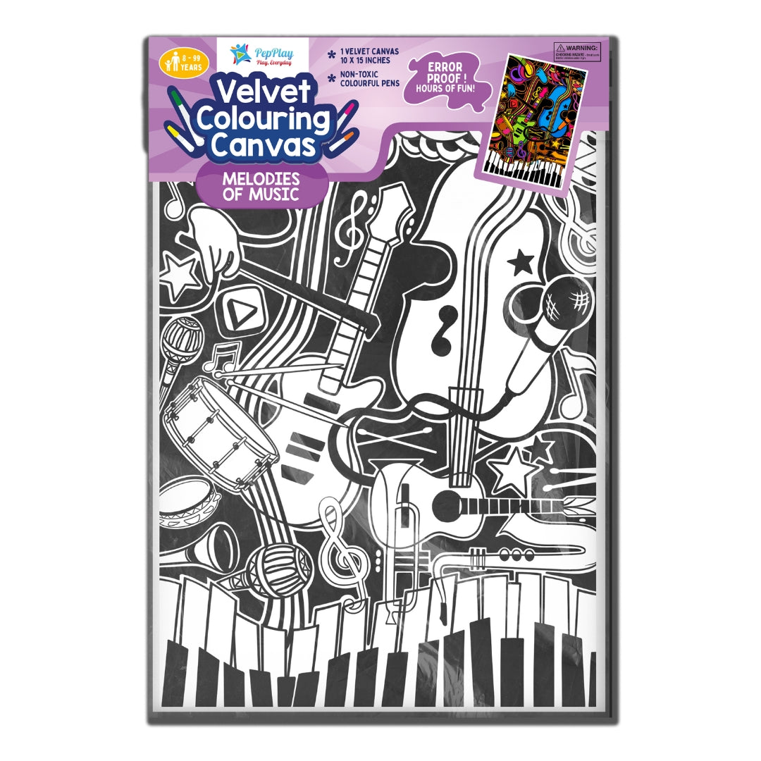 Pepplay Velvet Colouring Card Canvas- Melodies Of Music